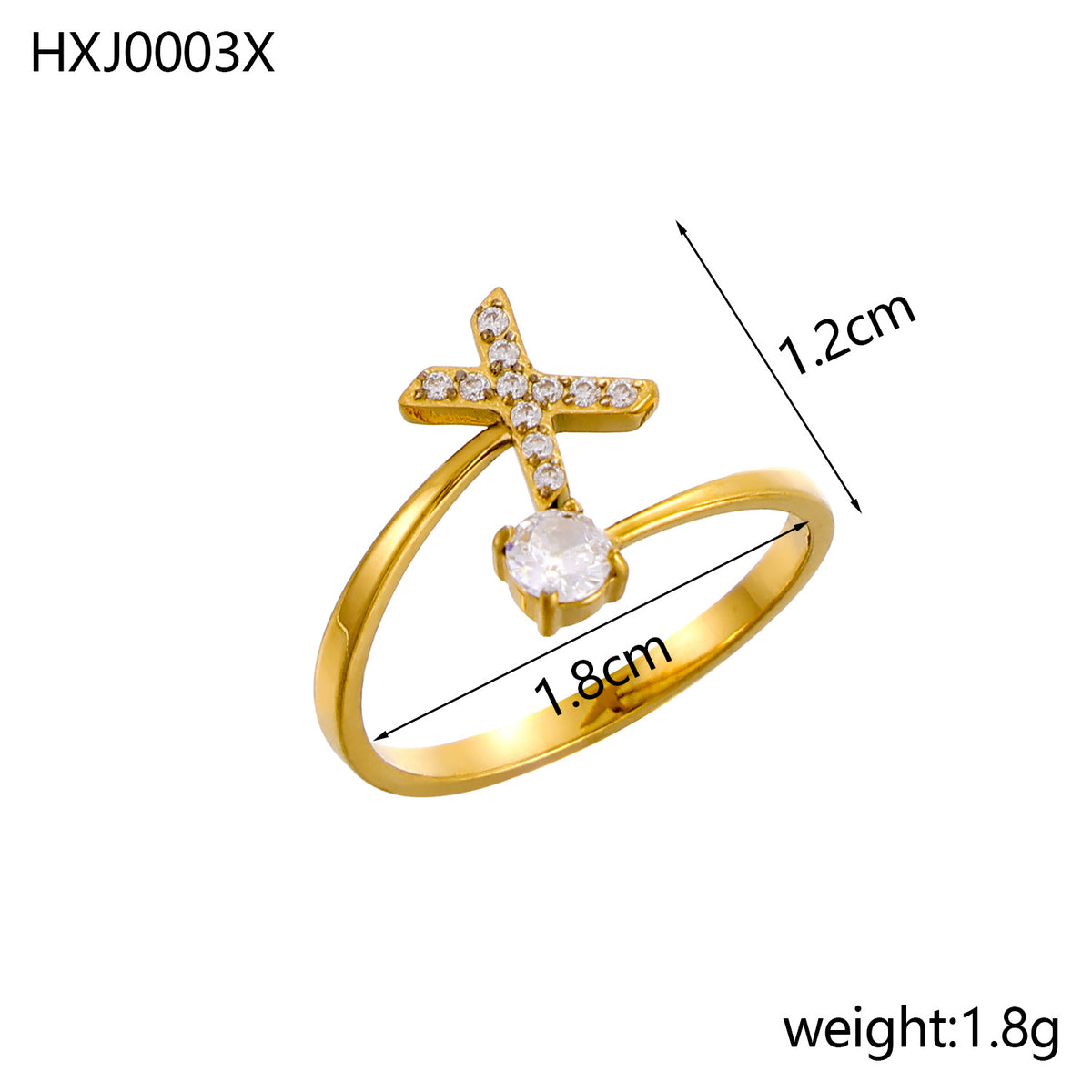 Letter Open Ring with Diamond Accents