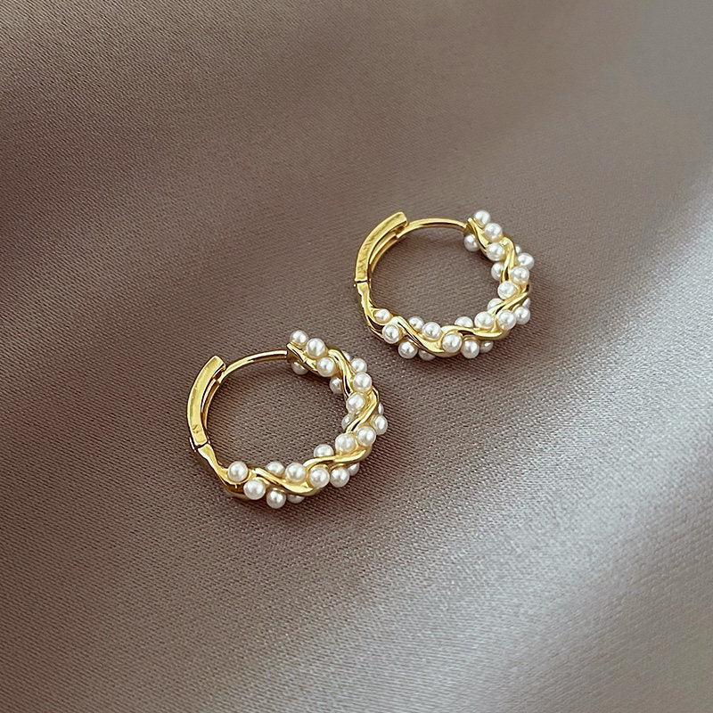 Pearl Geometric Earrings