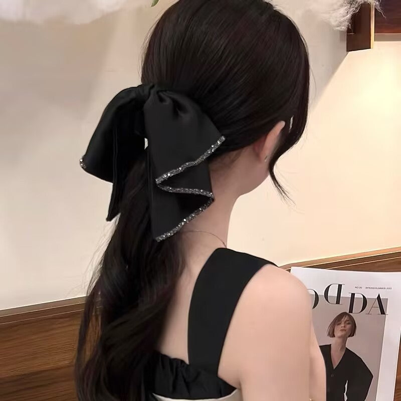 Elegant Bow Crystal Hair Claw Clip