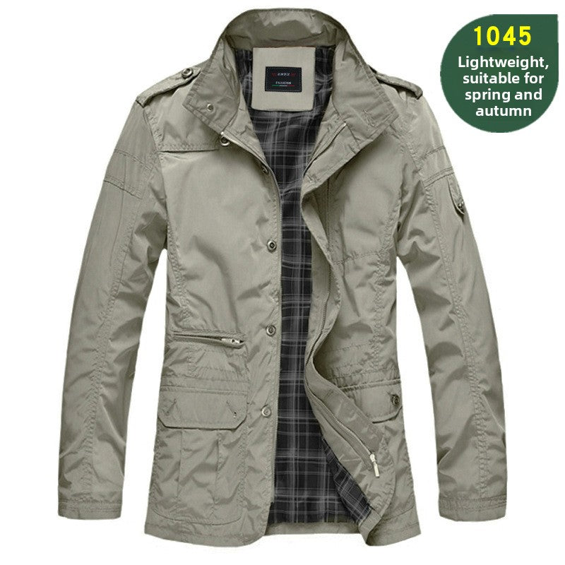 Mens Stand Collar Casual Jacket