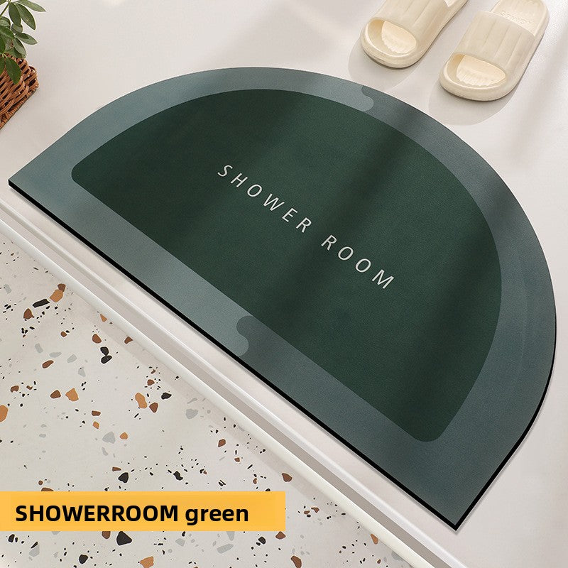 Semi-Circular Diatomite Absorbent Bathroom Floor Mat