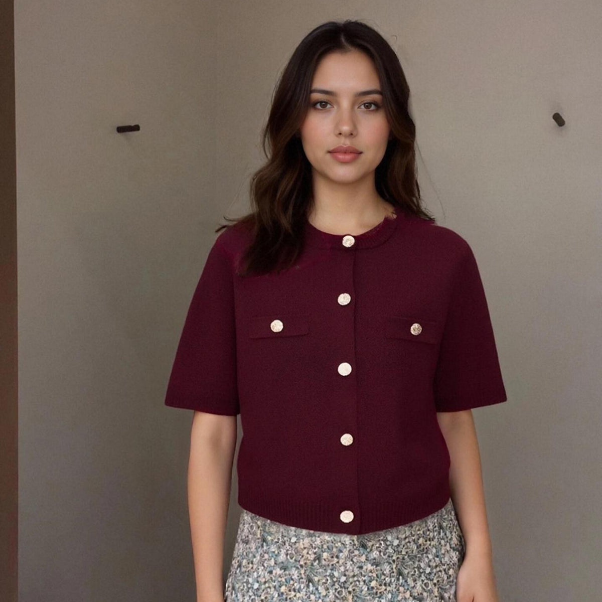 Women's Knit Cardigan and Skirt Set