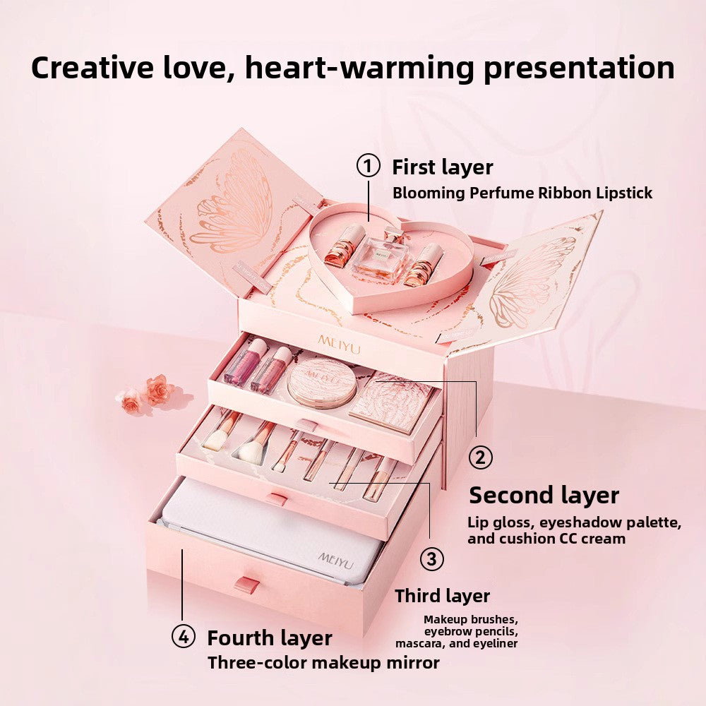 BlushAura Satin Makeup Gift Box