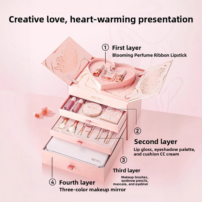 BlushAura Satin Makeup Gift Box