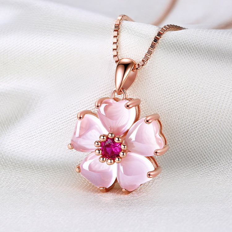 Rose Gold Plated Heart Pendant Necklace