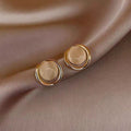 Light luxury silver pearl earrings
