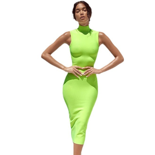 French Bandage Sleeveless Women's Elegant Evening Dress