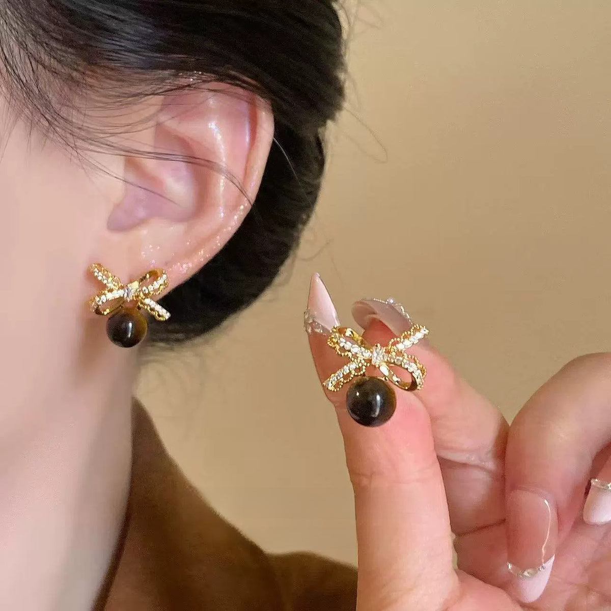Pearl Geometric Earrings