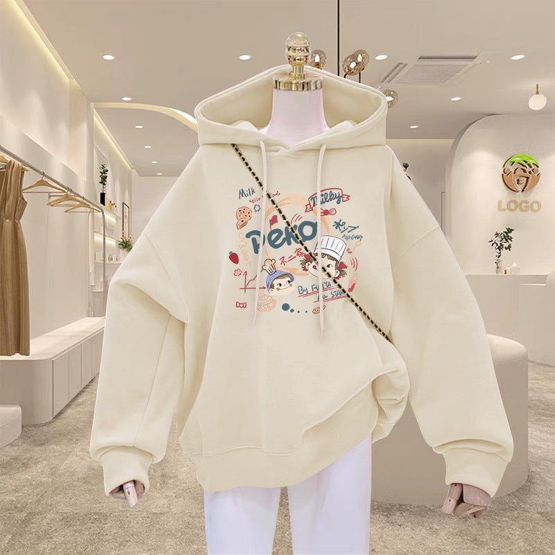Fleece-lined and thickened sweatshirt