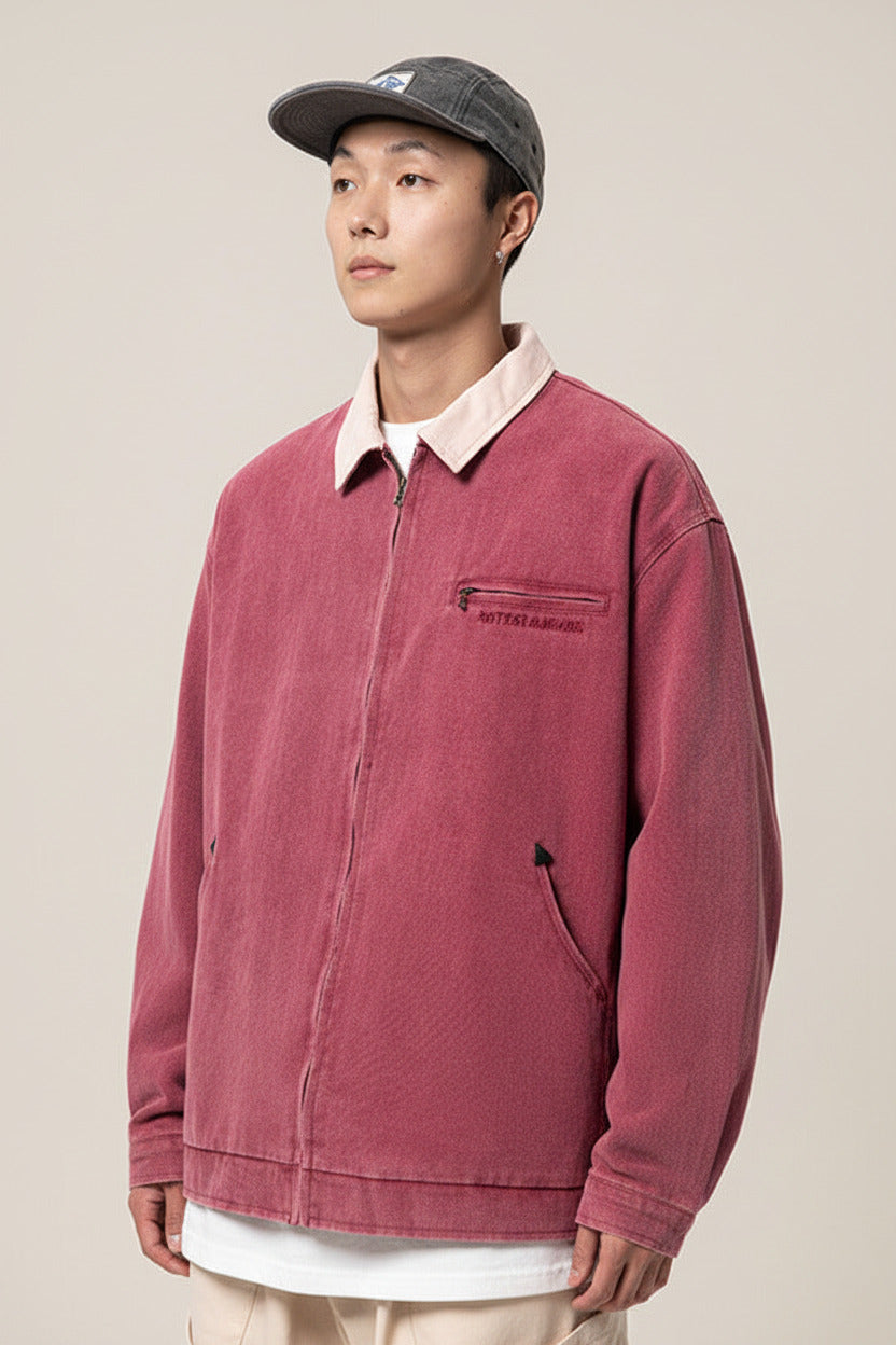 Vintage Washed Lapel Casual Jacket for Men