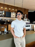 Men's Classic Round Neck Knitted Short Sleeve T-Shirt