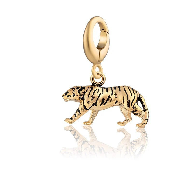 Animal Themed Stainless Steel Gold Plated Pendant Necklace