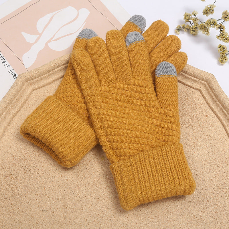 Fleece-Lined Touch Screen Knitted Winter Gloves