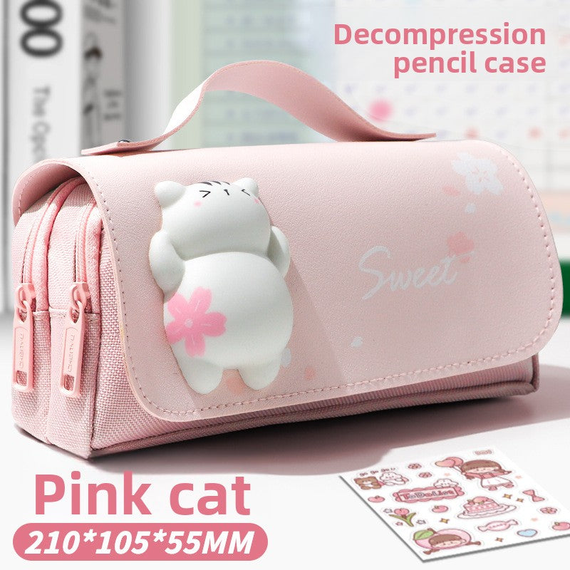 Cute Animal Canvas Pencil Case for Kids
