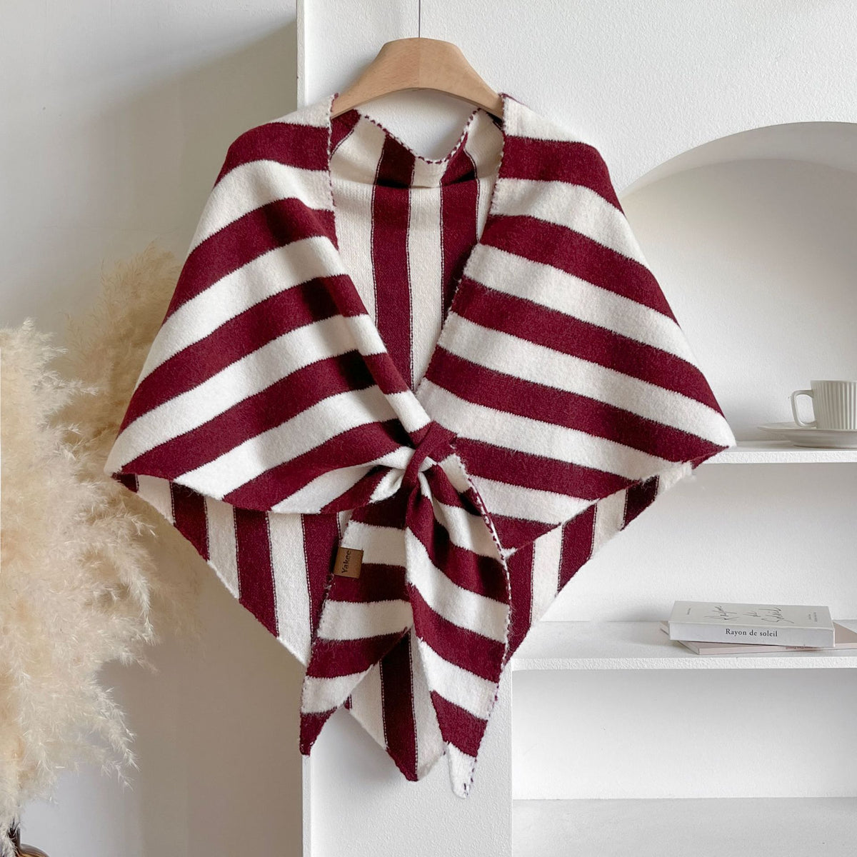 Cozy Knit Triangular Wool Shawl