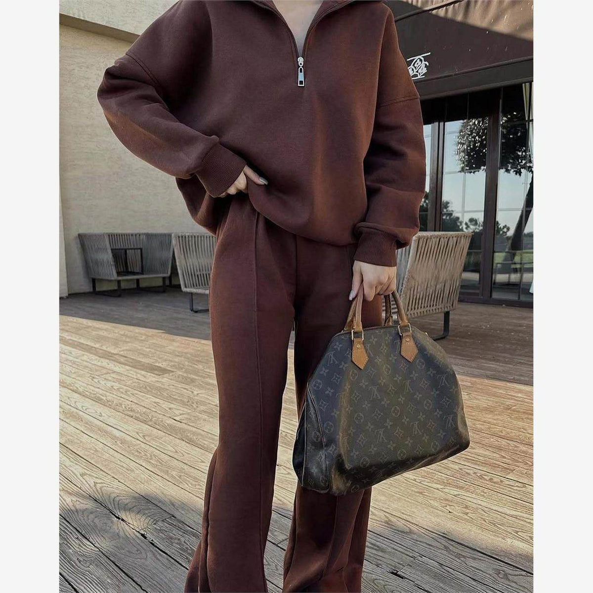 Casual Pullover Sweatshirt and Pants Set
