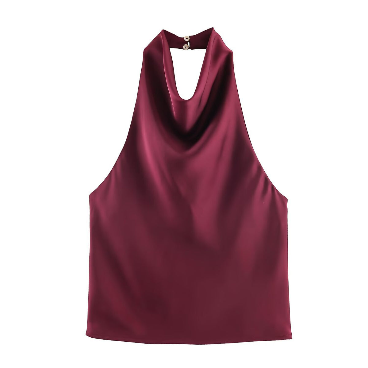 Womens Silk Satin Halter Neck Top