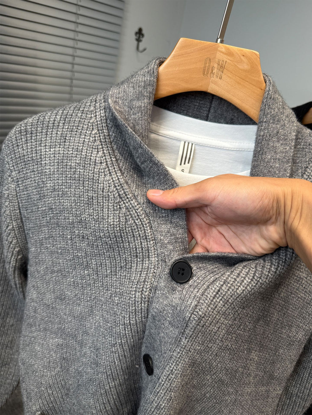 Men Baseball Collar Sweater Jacket Thick Korean Style Casual Cardigan