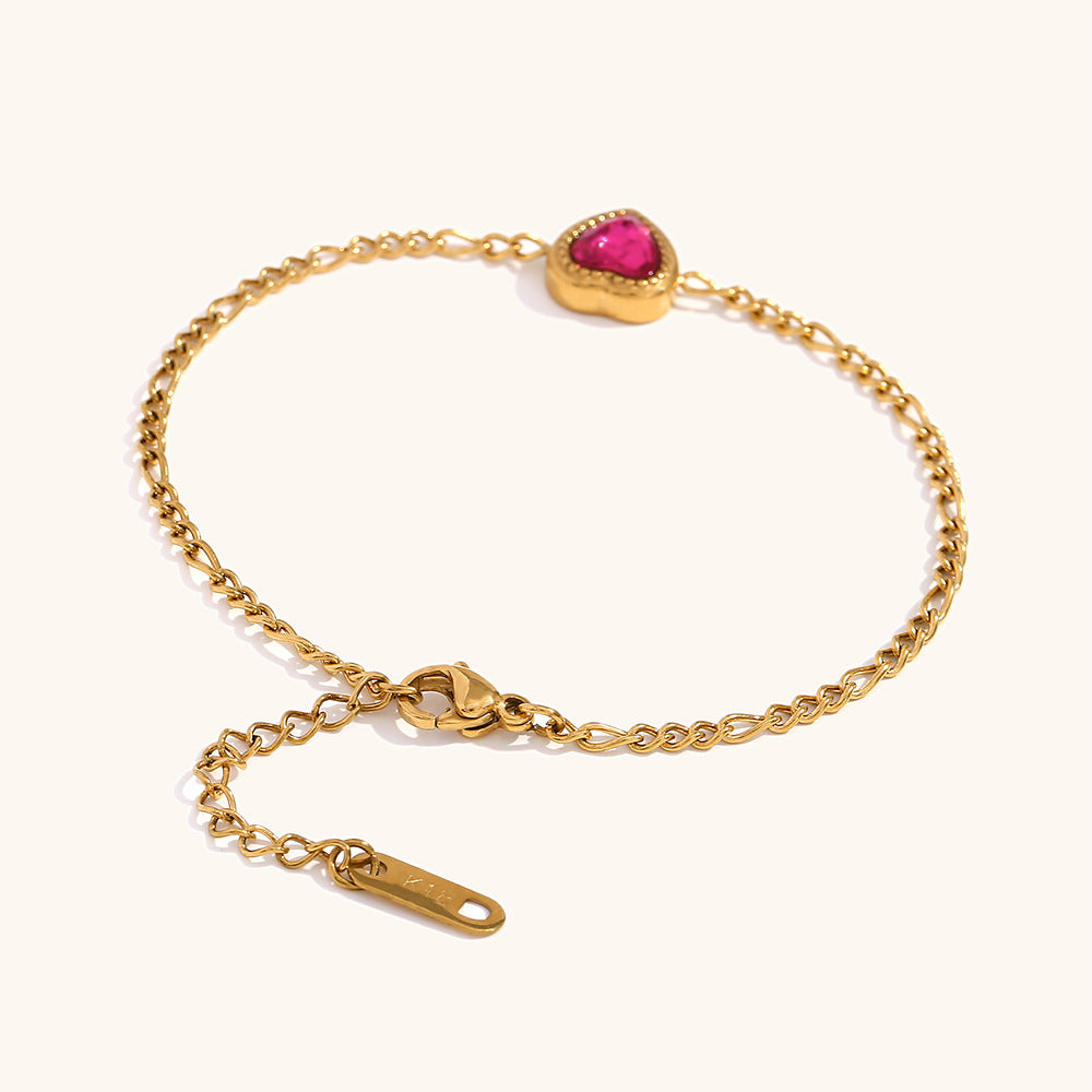 Stainless Steel Gold Plated Heart Bracelet
