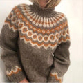 Pullover thick needle jacquard sweater women's