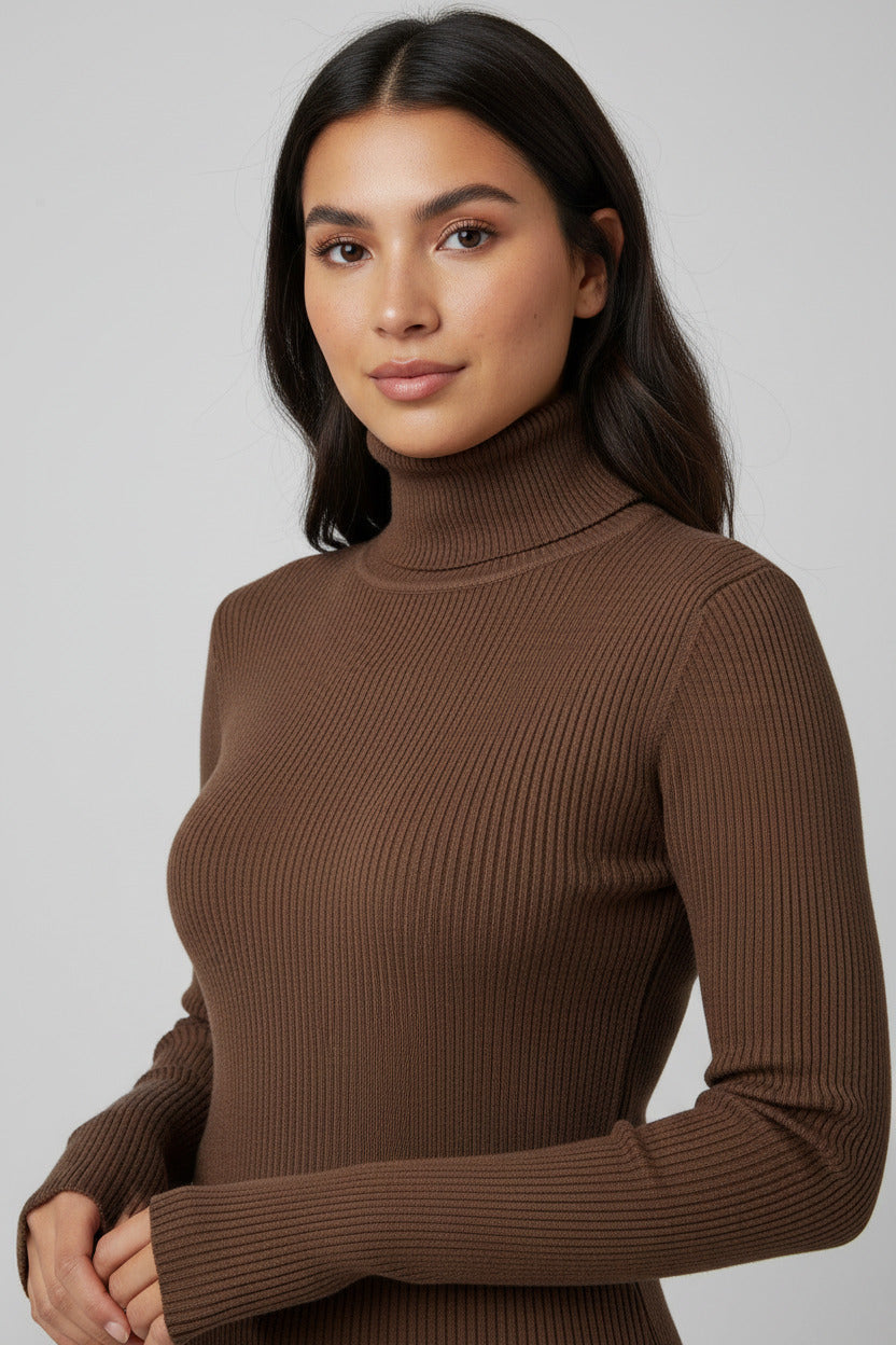 Lumiere Turtleneck Slim Knit Top