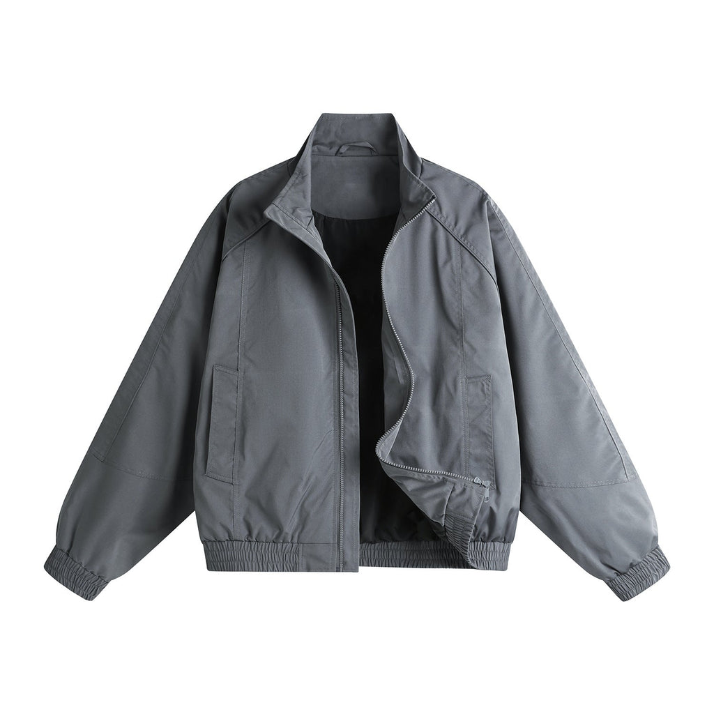 Modern Stand-Collar Zip-Up Jacket in Versatile Lightweight Fabric