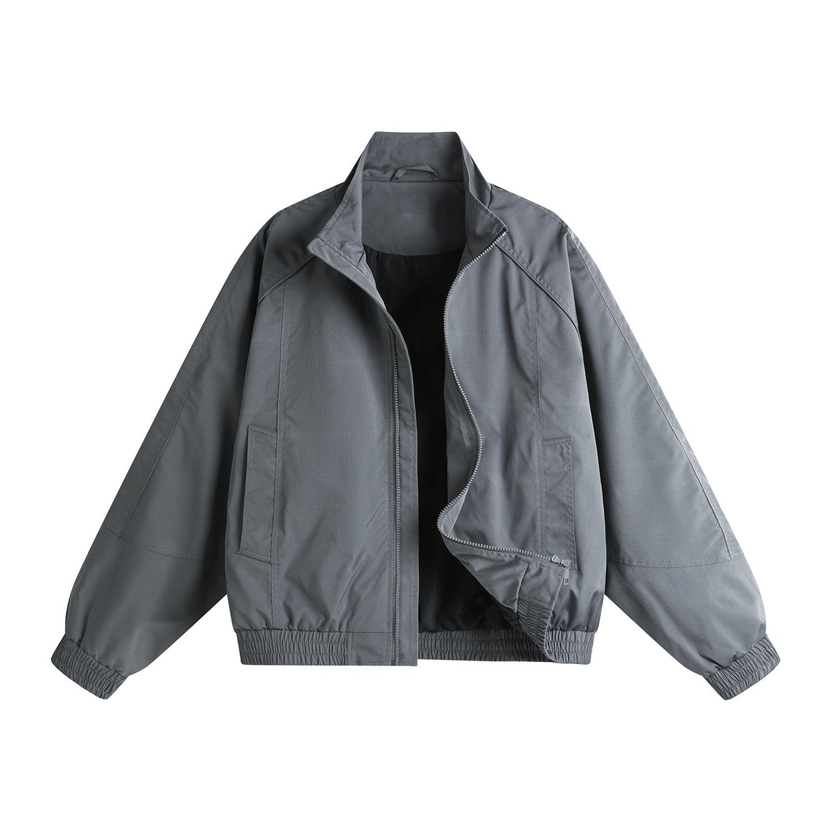 Modern Stand-Collar Zip-Up Jacket in Versatile Lightweight Fabric