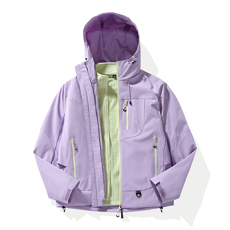 Windproof Waterproof Outdoor Jacket with Removable Fleece Liner