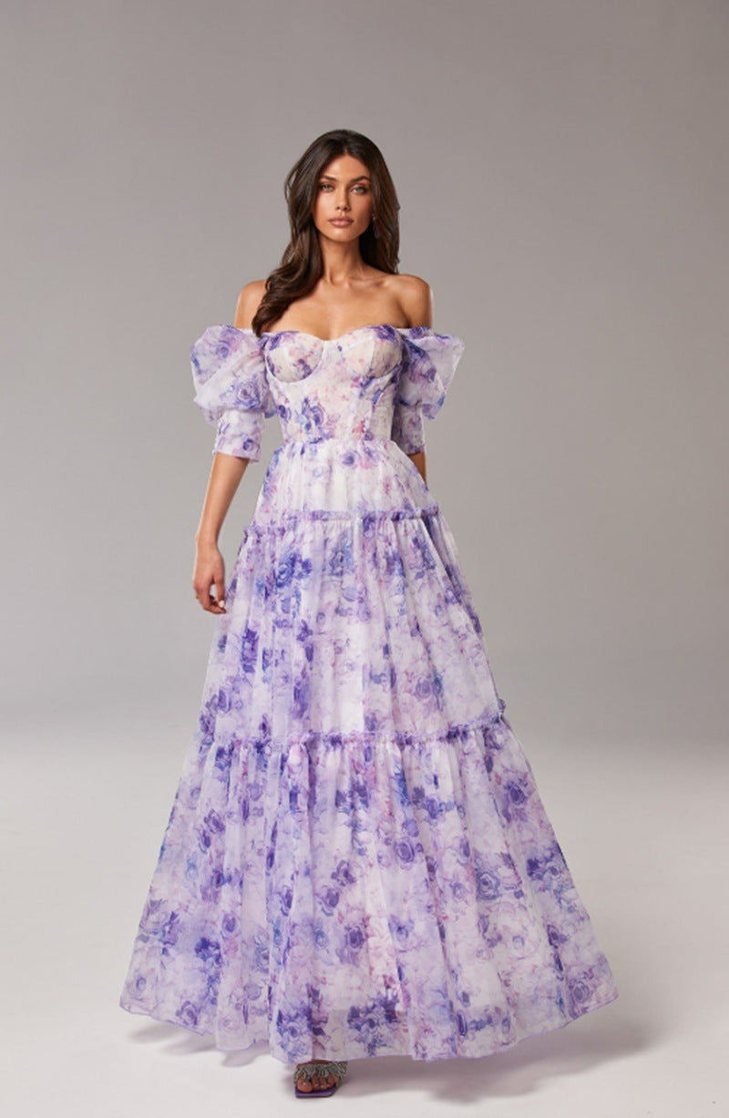 Celestine Off-Shoulder Organza Dress