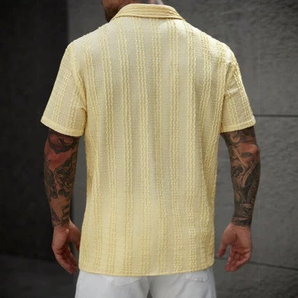 Teem Casual Short Sleeve Button-Up Shirt for Men