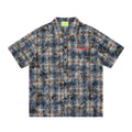 Teem Tie-Dye Short-Sleeve Shirt with Grid Pattern