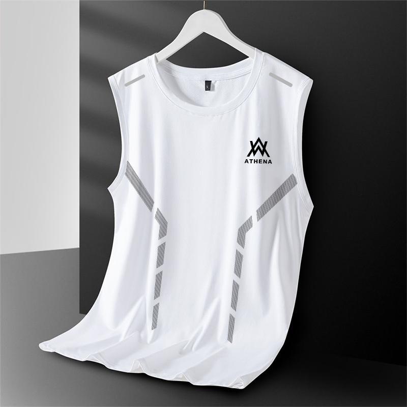Men's Quick-Dry Mesh Sports Vest with Geometric Patterns