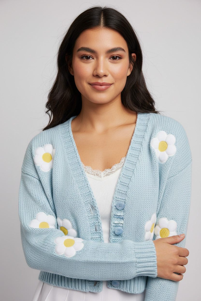 Petal Veil Knit Cardigan