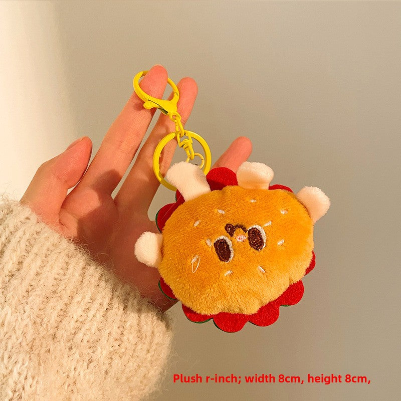 CozyBite Plush Hamburger Keychain