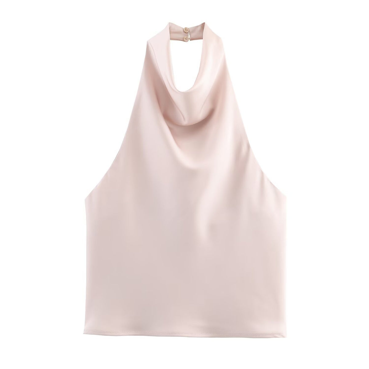 Womens Silk Satin Halter Neck Top