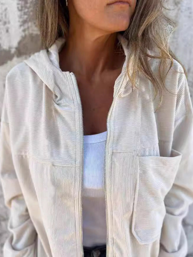 Velora Corduroy Zip-Up Jacket