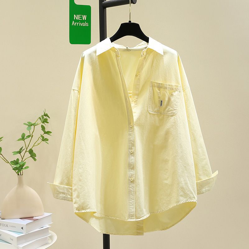 Womens Long Sleeve Casual Shirt Loose Fit Polyester Top