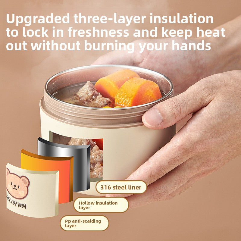 Insulated Stainless Steel Lunch Box with Microwave Heating Function
