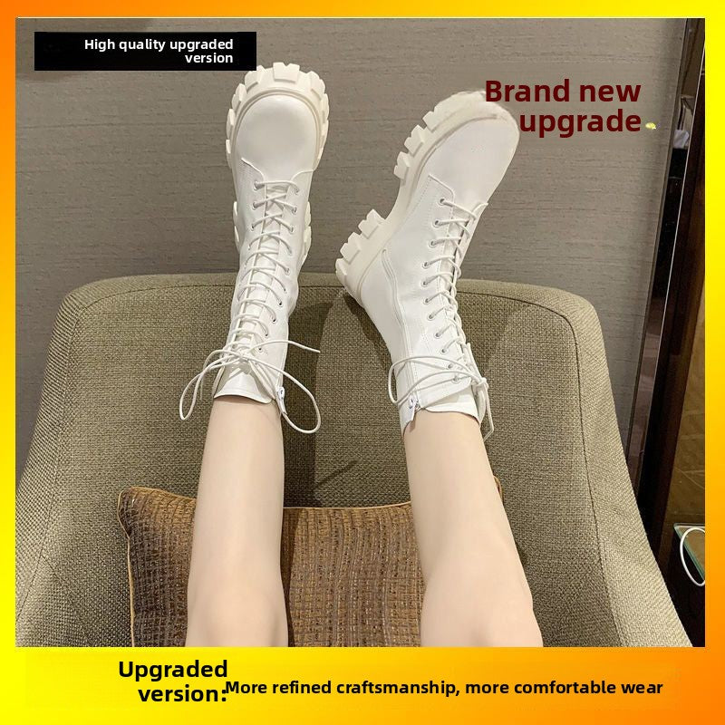 Platform Lace-Up Ankle Boots
