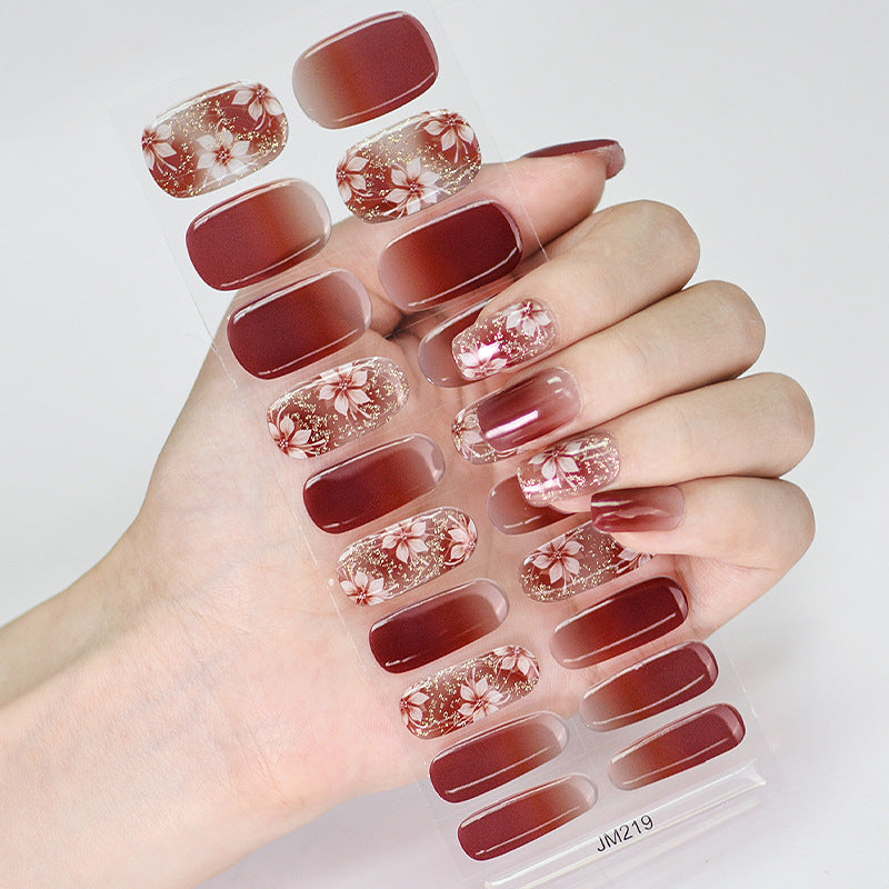 Semi-Cured UV Gel Nail Stickers with Various Designs