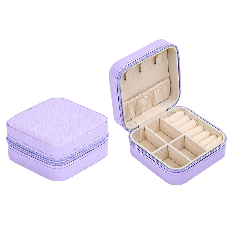 Portable Leather Jewelry Storage Box