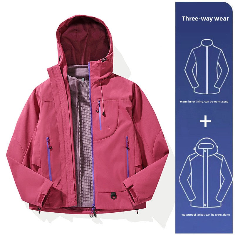 Windproof Waterproof Outdoor Jacket with Removable Fleece Liner