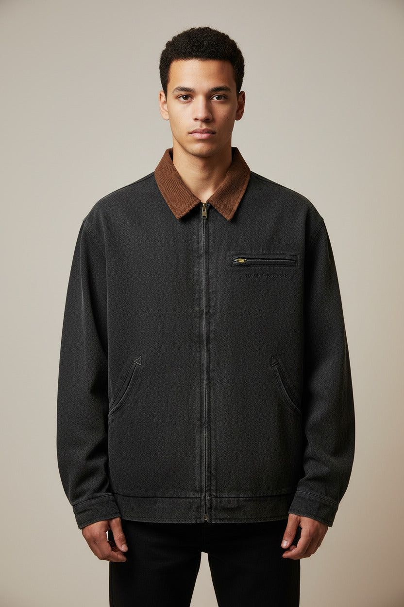 Vintage Washed Lapel Casual Jacket for Men