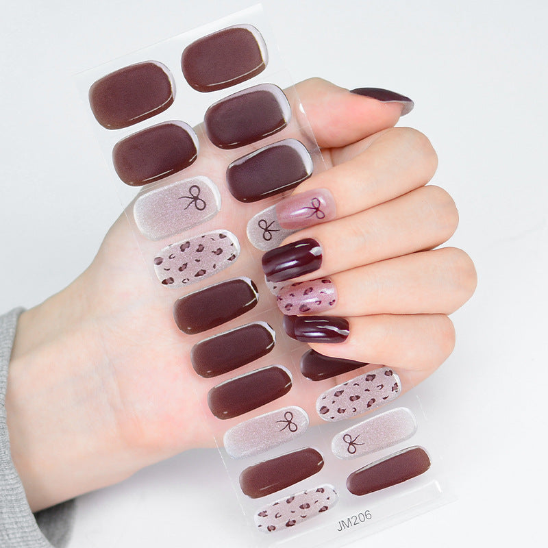 Semi-Cured UV Gel Nail Stickers with Various Designs