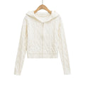 Zip-up hoodie knitted long sleeves