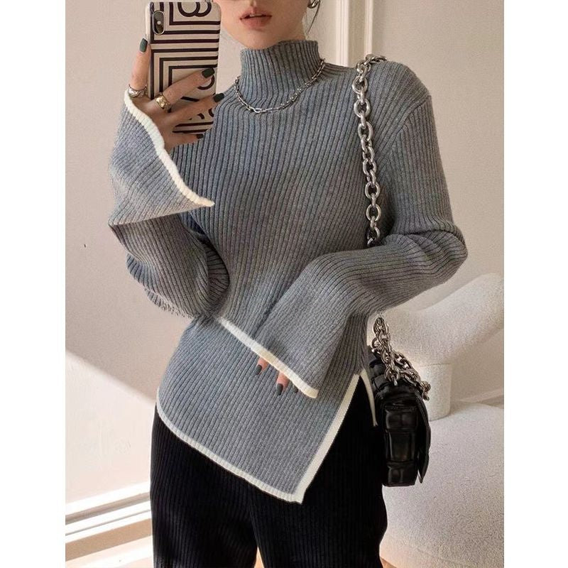 Womens Half Turtleneck Knitted Sweater