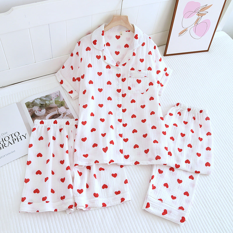 Three-piece lightweight pajama set