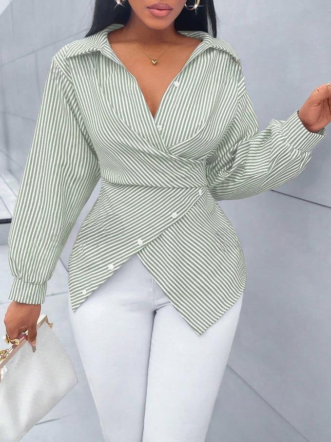 Fashion Striped Long Sleeve Women's Shirt