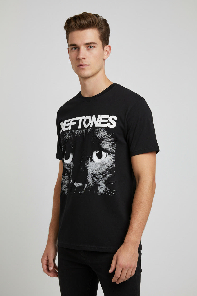 Deftoness Band Graphic Cotton T-Shirt Black