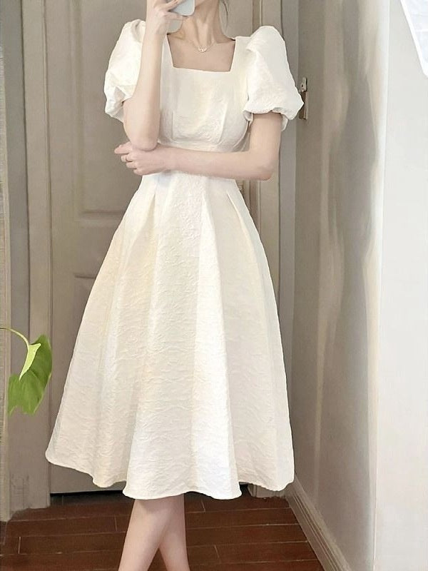 French Style First Love White Long Dress